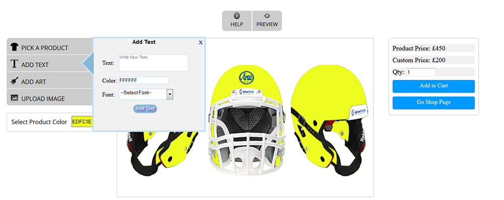 WooCommerce Custom Super Bowl Helmet Designer - 13