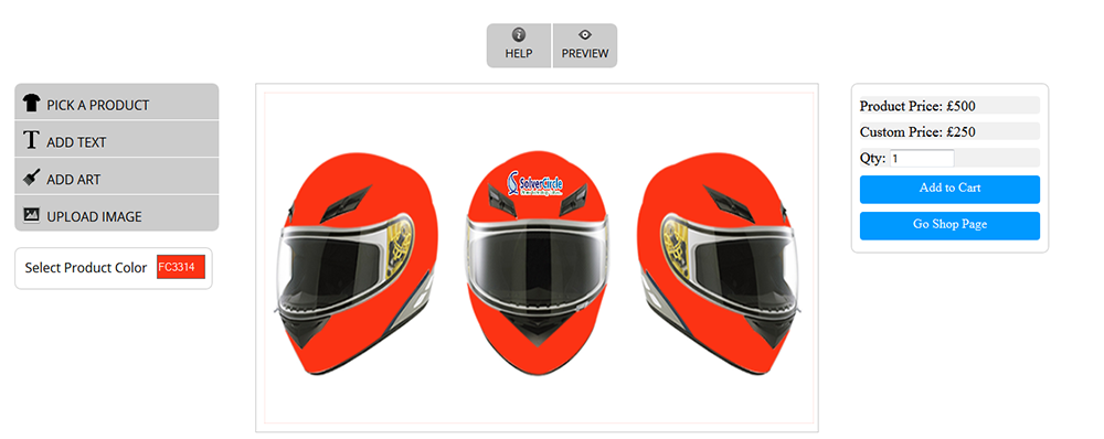 Diseñador de casco de Super Bowl personalizado de WooCommerce - 9